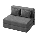 Garvee Schlafsofa aus Cord in Beige, 2-in-1, klappbar, für Wohnzimmer und Schlafzimmer - Grau