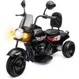 Garvee Kinder-Elektromotorrad im Retro-Look 12 V, Sanftanlauf, 2 × 35 W, Schwarz - Schwarz