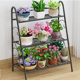 Garvee 3-Tier Blumenständer Mehrstöckig Pflanzenständer Mit Eisenmaterial Für Wohnzimmer Balkon 69 cm Dunkelgrau - Grau