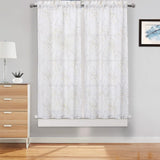 Garvee Küchenvorhänge Baumzweig Design, Lichtfilternd, Polyester, 2 Paneele, 26x45 Zoll, Wohnzimmer & Küche, Rustikal & Elegant - Weiß/Gelb