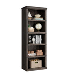 Garvee 5-Stöckiges Bücherregal Farmhouse Holz, Stabil & Viel Stauraum, Kolonial-Design, Eiche, 67.4" H x 24.6" W x 12.8" D, Wohnzimmer & Büro - 