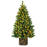 Garvee Künstlicher Weihnachtsbaum Mit Frost-Effekt & LED Beleuchtung, Warmweiß, Stabile Basis, Innen & Außen, Schneller Aufbau
