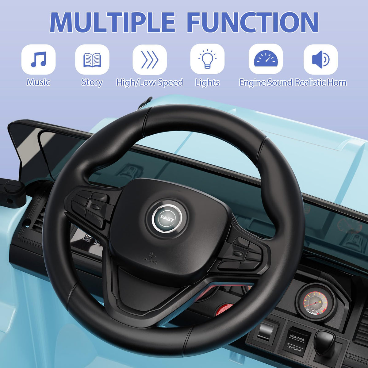Kinder Elektroauto mit LED Licht Musik USB AUX und TF Karte