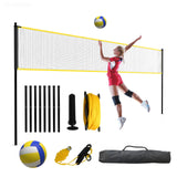 Garvee 32 Ft Volleyballnetz Outdoor Set Wetterfestes PE-Netz Verstellbare Höhe Freistehend Tragbar Für Garten & Strand - Schwarz