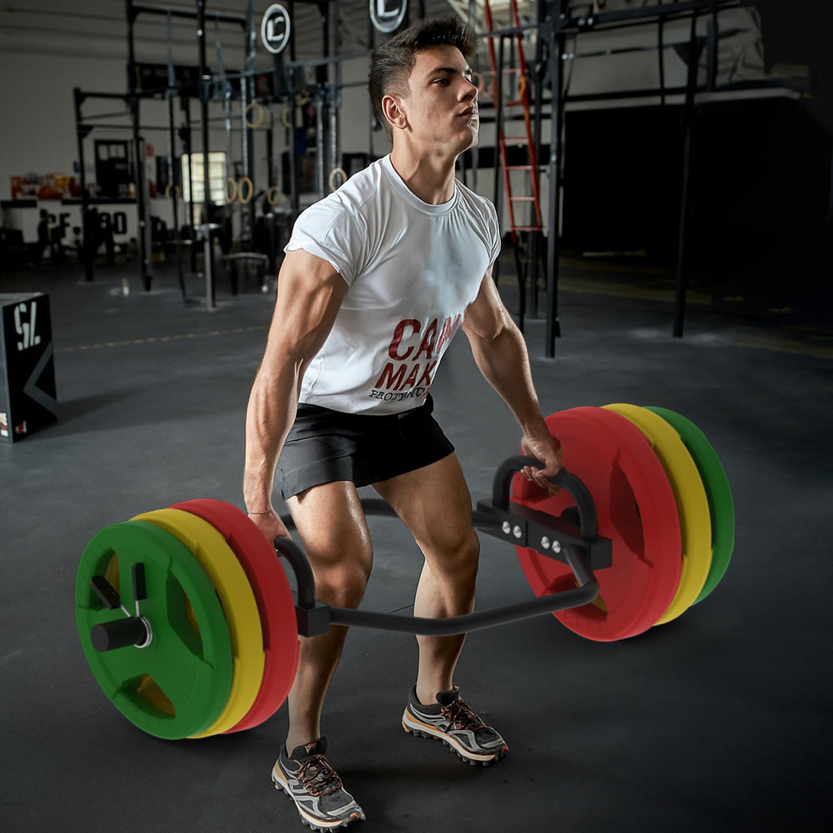 Garvee Hex Bar Trap Bar für Krafttraining Schwarz