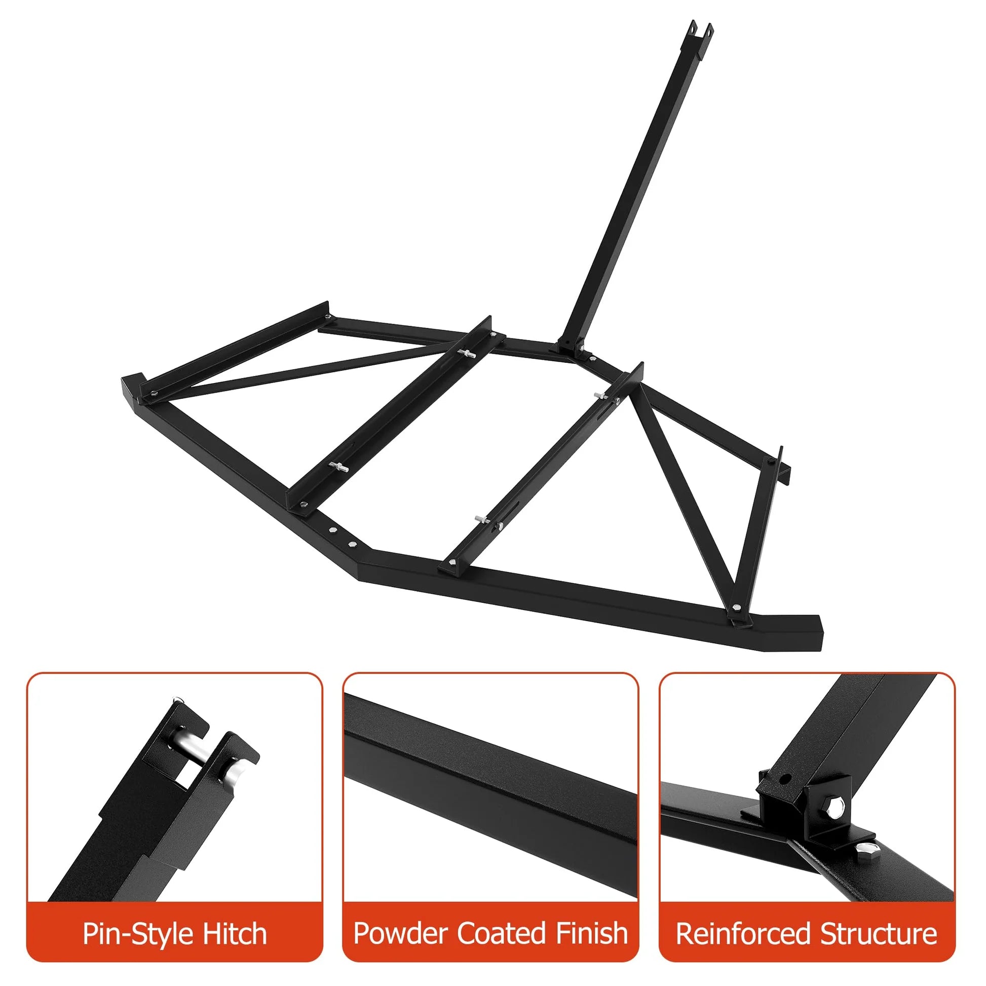 Garvee Driveway Drag 183 cm Stahl, Schwerlast, Verstellbar, Für ATV/UTV, Garten & Hof, Schwarz