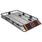 Garvee Dachkorb 163 × 99 × 15 cm, erweiterbarer Dachgepäckträger aus Stahl, 91 kg Tragkraft, für SUV, Pickup & Wohnmobil, Schwarz - Schwarz