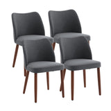 Garvee Esszimmerstühle 4er-Set, moderne Polsterstühle mit ergonomischer Rückenlehne & Massivholzbeinen, Dunkelgrau