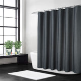 Garvee Flachs-Leinen-Duschvorhang 240GSM Schweres Gewebe Wasserabweisend Waschbar Dunkelgrau 180x200 cm Hotelstil Polyester - Dunkelgrau