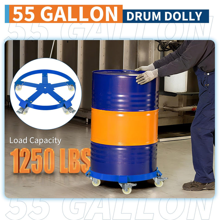 Schwerlast Fasswagen mit vollem 55-Gallonen-Fass