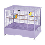 Garvee Vogelkäfig Lila mit Rollen und Thermo-Hygrometer, 71 × 46 × 58 cm, mit Sitzstangen, 2 Türen, für kleine Vögel - Lila
