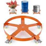 Garvee 55-Gallonen-Fasswagen mit Hebelgriff – 567 kg (1250 lbs) Tragkraft, 5 Rollen inkl. Bremse, aus Q235 Stahl (Orange) - Orange