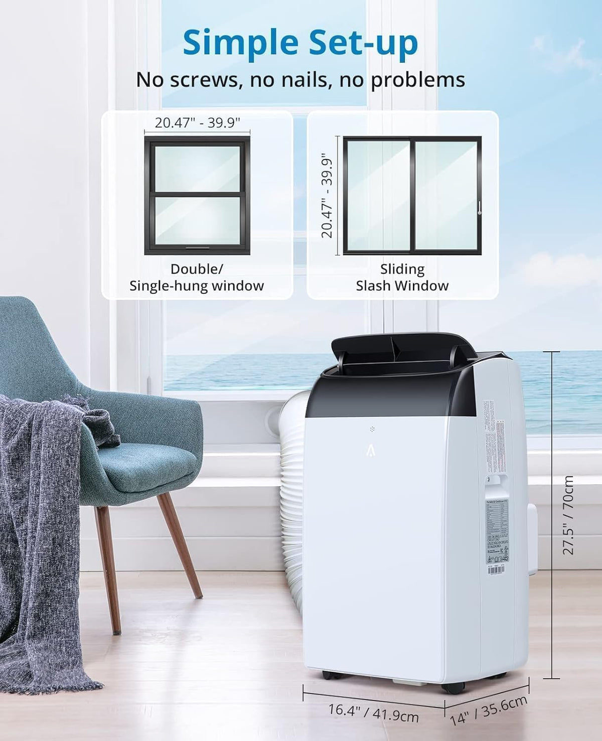 Mobile Klimaanlage mit Fensterkit