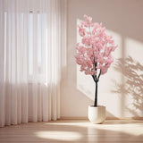 Garvee Kunstpflanze Kirschblütenbaum 150 cm Mit Rosa Blumen Für Zuhause Hochzeit Party Garten Büro Dekoration - Rosa