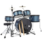 Garvee 5-teiliges Kinder Schlagzeug Set, Bassdrum, Snare & Hi-Hat, 74 cm, Blau - Blau