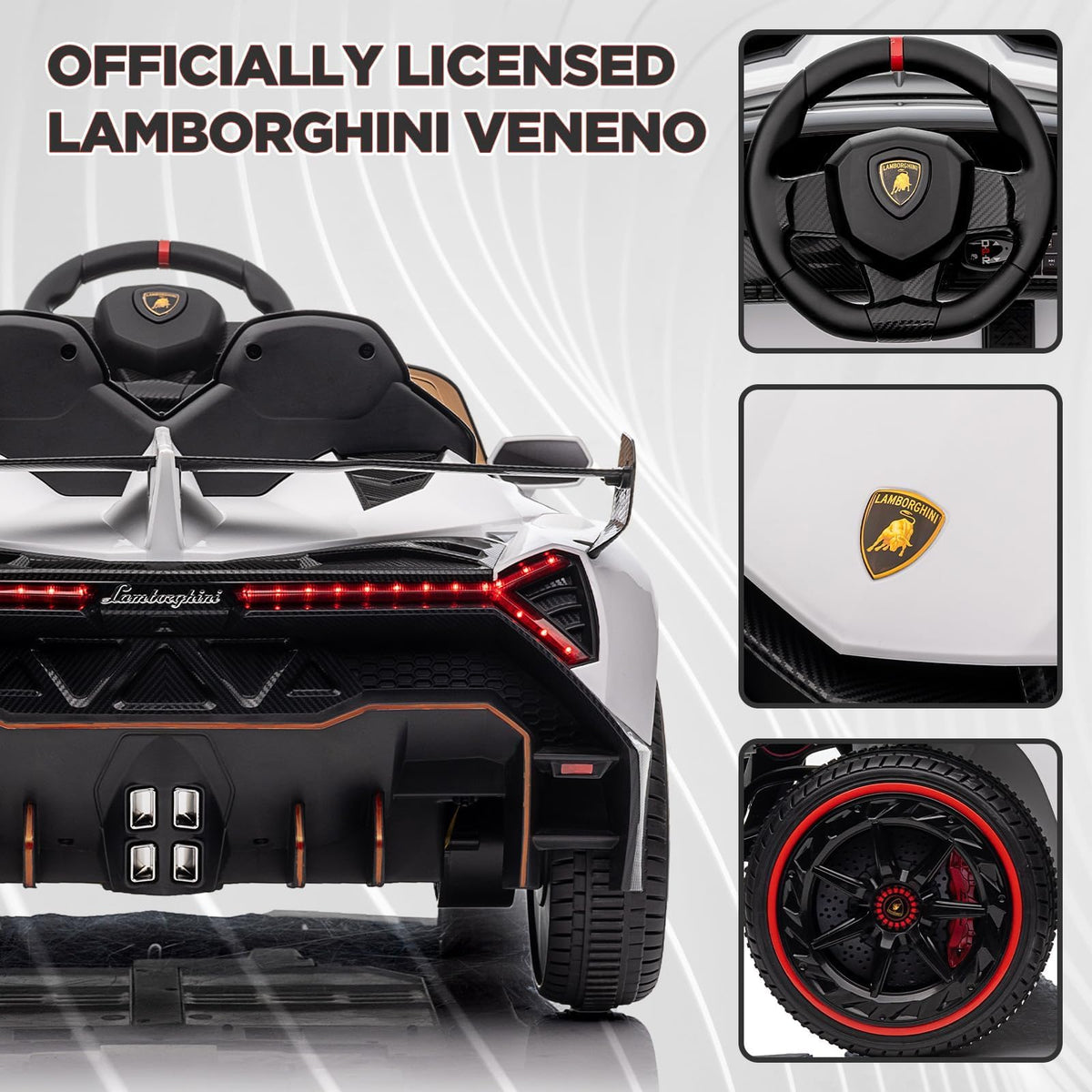 Garvee Elektroauto Lamborghini 12 V Weiß mit Scherentüren