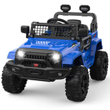 Garvee Blau 12V Kinder Elektroauto mit Fernbedienung Offroad-Reifen LED Licht und Musik Für Kinder 3-8 Jahre - Blau
