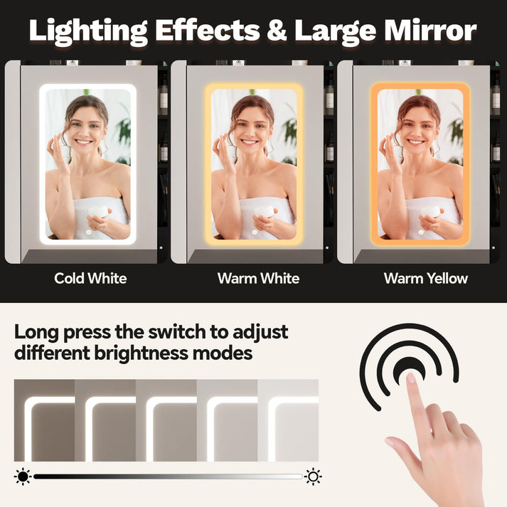 Intelligenter LED-Spiegel mit 3 Beleuchtungsmodi