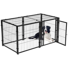 Garvee Hundekäfig Hochbelastbar Metall Hundebox 122 x 61 x 61 cm Für Große Und Mittlere Hunde Outdoor Indoor Schwarz