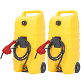 Garvee mobiler Kraftstofftank 53 L mit Pumpe, 305 cm Schlauch, 2 Messing-Absperrventilen & Rädern, Gelb - Gelb