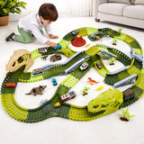 Garvee Dinosaurier Rennbahn Spielset Mit Autos & Figuren Für Kinder 3-8 Jahre, Kreatives Bauen, Robust, Bunt - Grün