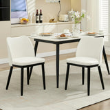 Garvee 2er Set Esszimmerstühle Aus Leinen Mit Polstersitz Und Holzbeinen Für Küche & Café, Off-White, Ergonomisch Gepolstert, Modern - Leinen | Cremeweiß