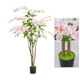 Garvee Künstlicher Blühender Baum 5ft Pinke Blumen Kunststoff & Beton Stabil Für Indoor & Outdoor Dekor - Wie gezeigt