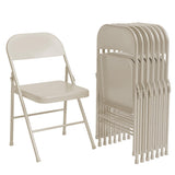 Garvee Klappstühle 8er-Set, Stahlrahmen, bis 159 kg, klappbar, 47 × 50 × 75 cm, Beige