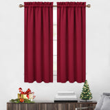 GARVEE Verdunkelungs-Volants 2er-Set, Thermo-Fenstervolants 66 x 114 cm, Blickdicht & Wärmeisolierend für Wohnzimmer, Küche & Schlafzimmer, Rot - Rot