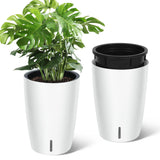 Garvee 16" Hohe Selbstbewässernde Pflanzgefäße Set 2 Weiß Für Innen & Terrasse - weiß