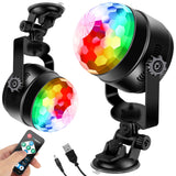 Garvee USB Party Lichter LED Disco Kugel 6W, 7 Muster, Soundaktiviert, Fernbedienung, Kunststoff, Saugfuß, 2 Stück, Halloween, Party, Bar - 