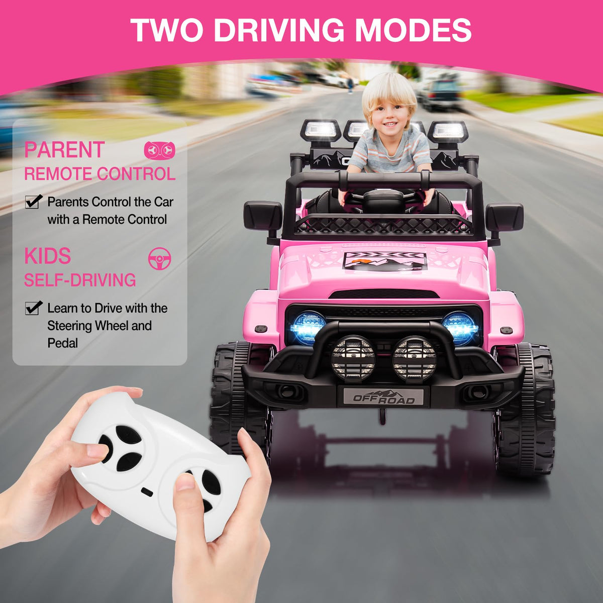Garvee Elektroauto für Kinder 12 V Pink