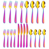 Garvee Besteckset 30er-Set für 6 Personen, spülmaschinengeeignet, Edelstahl, Modern, Regenbogenfarben