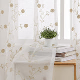 GARVEE Voile Gardinen Mit Ösen Bestickt 182 cm Lang Leinenoptik Weiß Für Wohnzimmer & Schlafzimmer, 2 Paneele, Durchsichtig - Natürliche Farbe