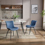 Garvee Esszimmerstühle 2er-Set, gepolstert, Mid-Century, Blau, stabil - Blau