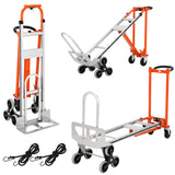 Garvee 3-in-1 Profi-Sackkarre Mit Treppensteiger – Schwerlast Handwagen 363kg Tragkraft, Klappbar & Mit Spanngurten Für Lager Und Umzug (Orange) - Orange