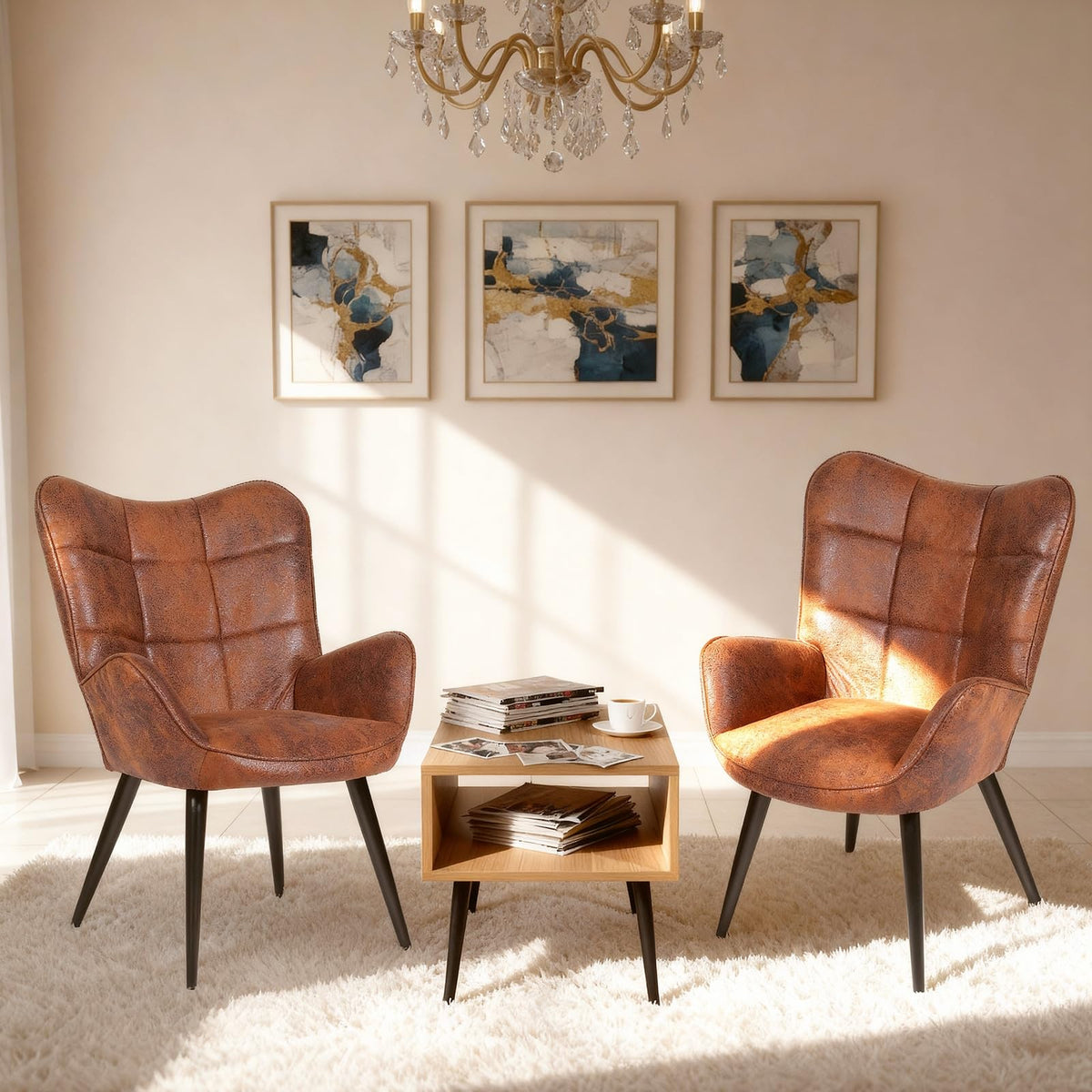 Rotbrauner Polsterstuhl für Esszimmer Küche Wohnzimmer Café und Restaurant