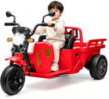 Garvee Kinder-Elektro-Dreirad Tuk-Tuk 12 V, Fernbedienung, Sicherheitsgurt, Rot - Rot