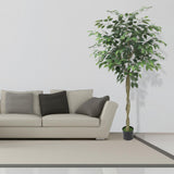 Garvee Künstlicher Ficus Baum 5FT Mit Realistischem Stamm & Blättern, Zementbasis, Pflegeleicht Für Indoor & Outdoor Dekoration Grün - Wie gezeigt