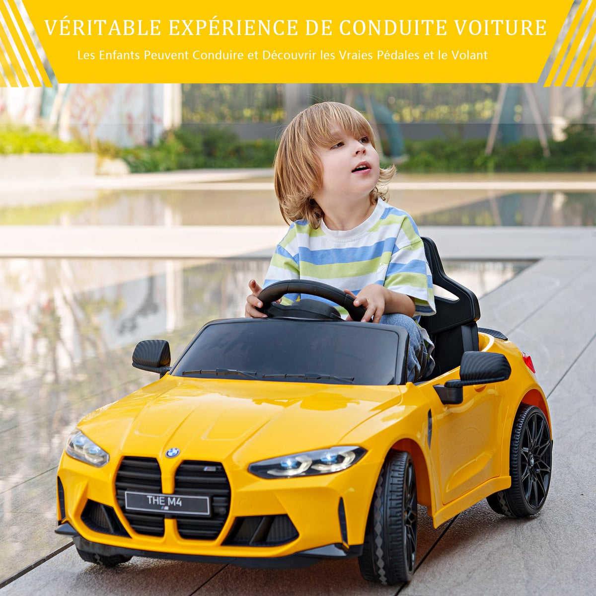 Garvee BMW Kinder Elektroauto 12V Gelb