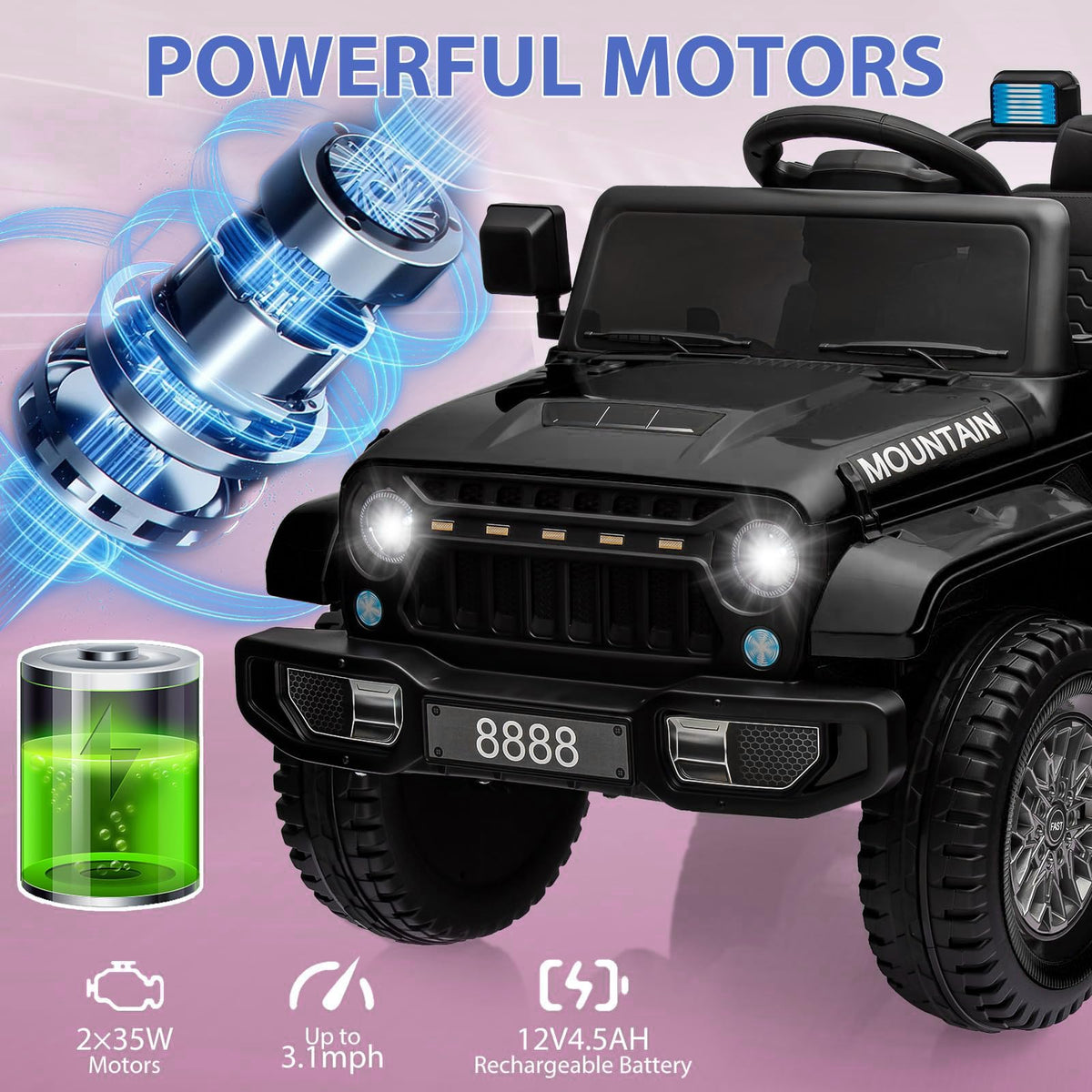 Garvee Elektroauto für Kinder 12 V Schwarz