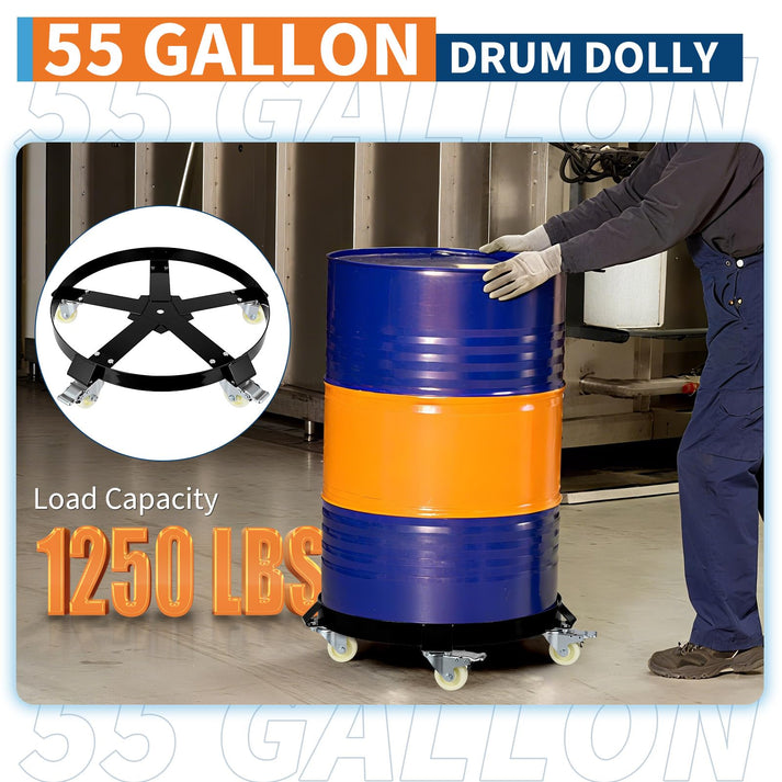 Schwerlast Fasswagen mit vollem 55-Gallonen-Fass