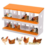 GARVEE 2-stöckiges Legenest für Hühner, 8 Fächer, Hühnernistkasten aus verzinktem Stahl mit Eierauffangschale & Lüftungslöchern, Abrollnest für Hennen & Geflügel - Orange
