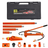 Garvee 10T Hydraulikheber & Porta Power Set Orange – Komplettset mit 1,4m Schlauch & Tragetasche - Orange