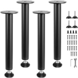 Garvee Schreibtischbeine 4er Set Verstärkt Stahl 70-90cm – Robuste Tischbeine für DIY-Schreibtische, Heimwerker-Projekte mit hoher Stabilität und einfacher Montage. - Schwarz