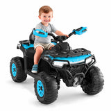 Garvee Kinder Elektro-Quad 12V, Elektrisches Kinderfahrzeug mit Fernbedienung, 2×35W Motoren, LED-Lichtern & Musik, für Kinder von 3–8 Jahren, Cyanblau - Cyanblau