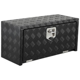 Garvee Alu-Werkzeugkasten 76 cm, abschließbare Unterbodenbox aus Aluminium, wasserdichte Transportbox für Pick-up, Wohnmobil & Anhänger, Schwarz - Schwarz