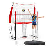 Garvee Tragbares Volleyballnetz Set 8x11ft Höhenverstellbar 6.5-8ft Stahlgestell Oxford-Netz Indoor/Outdoor Training