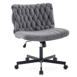 Garvee Criss Cross Bürostuhl 66 cm, Armlos, Drehbar, Mit Rollen, Breiter Sitz - Grau