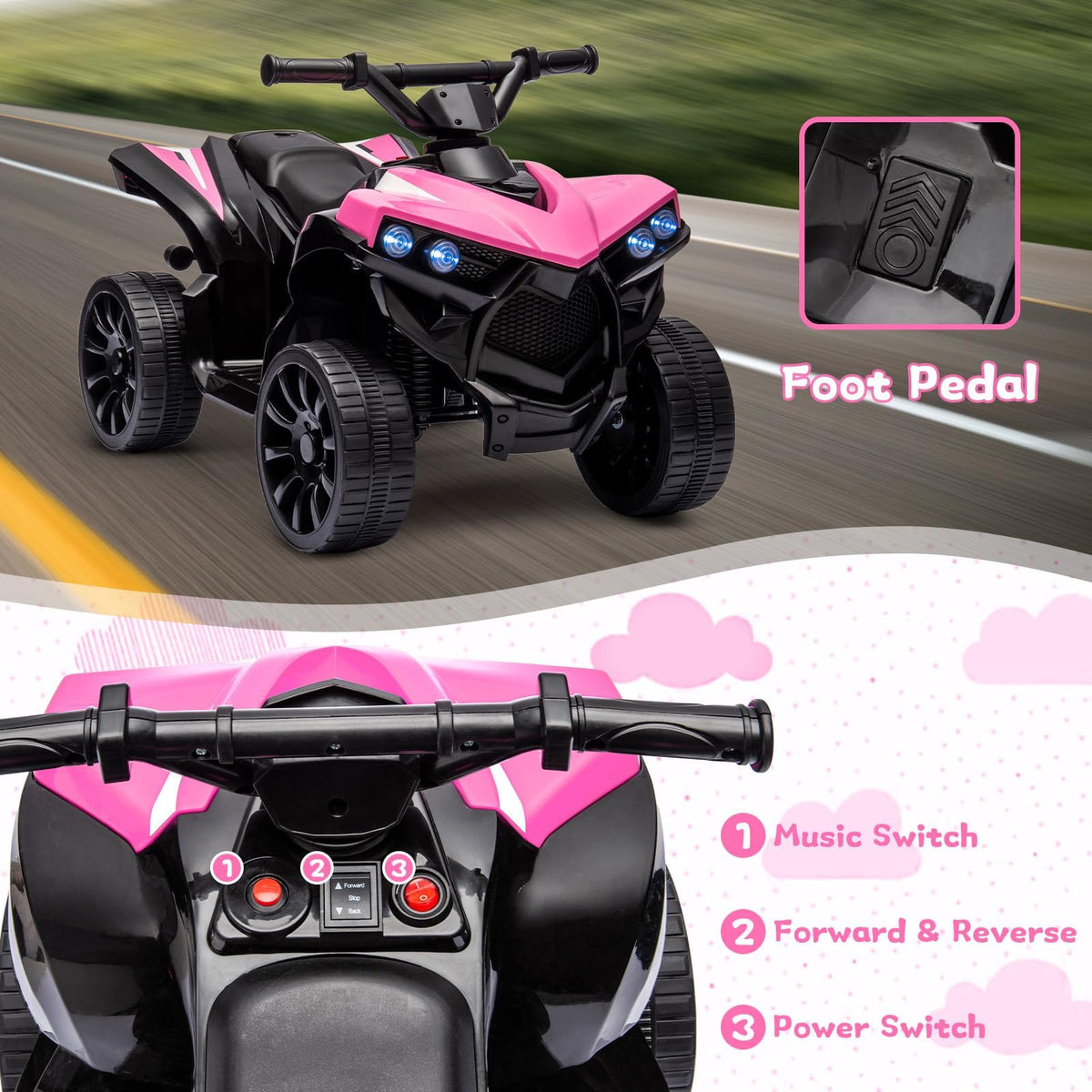 Elektro Quad für Kinder mit einfacher Steuerung
